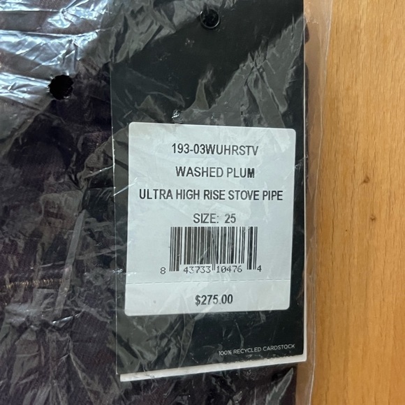 NWT RE/DONE 70s High Waist Stovepipe Straight Leg Ankle Crop Plum Denim Jeans 25 - Picture 9 of 9